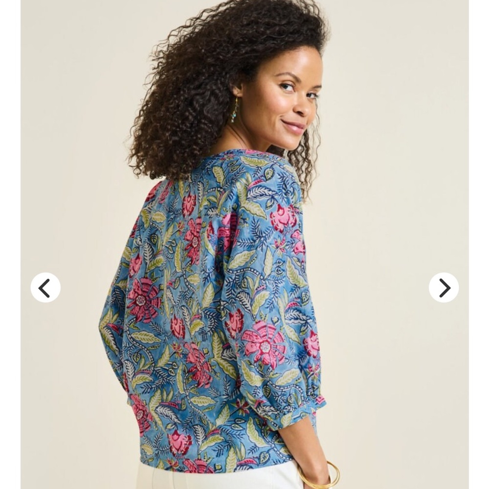Garnet Hill 2025 Keya Organic Cotton Voile Blouse Size Small - Picture 4 of 7